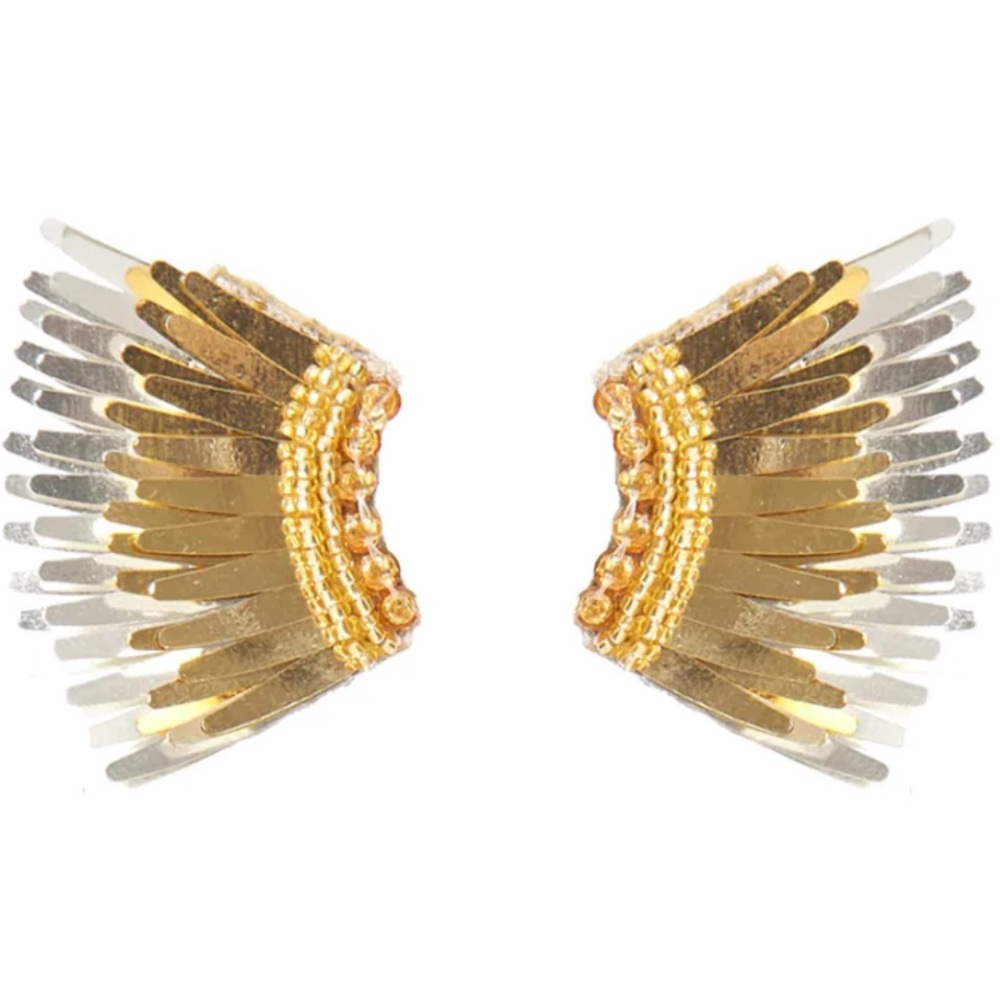 Mignon Gold and Silver Sunburst Earrings